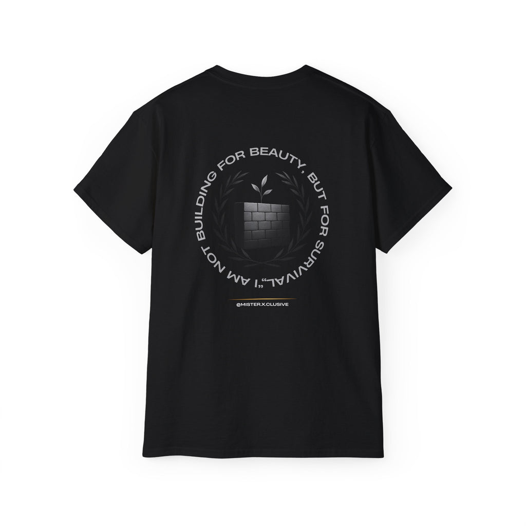 The Xcerpt: "I Am Not Building for Beauty, But for Survival" Black & White Graphic Tee